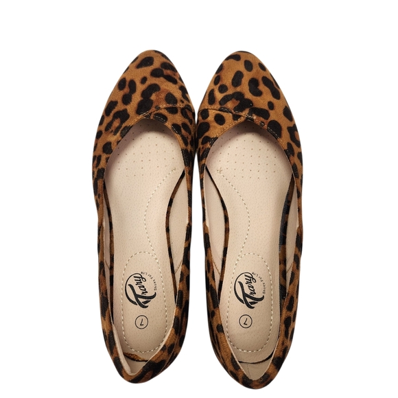 Trary Leopard Print Women's Flats Size 7 Faux Suede - Picture 9 of 12